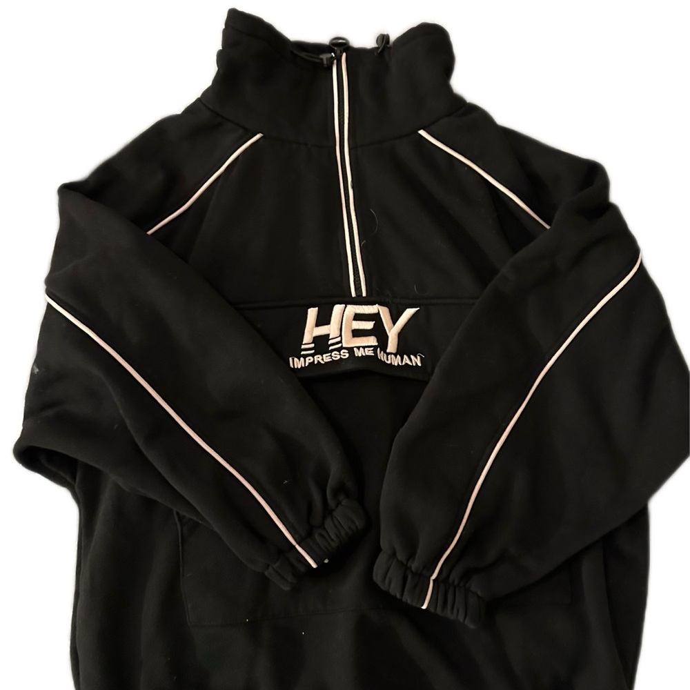 Black Men's Sweater with White Accents